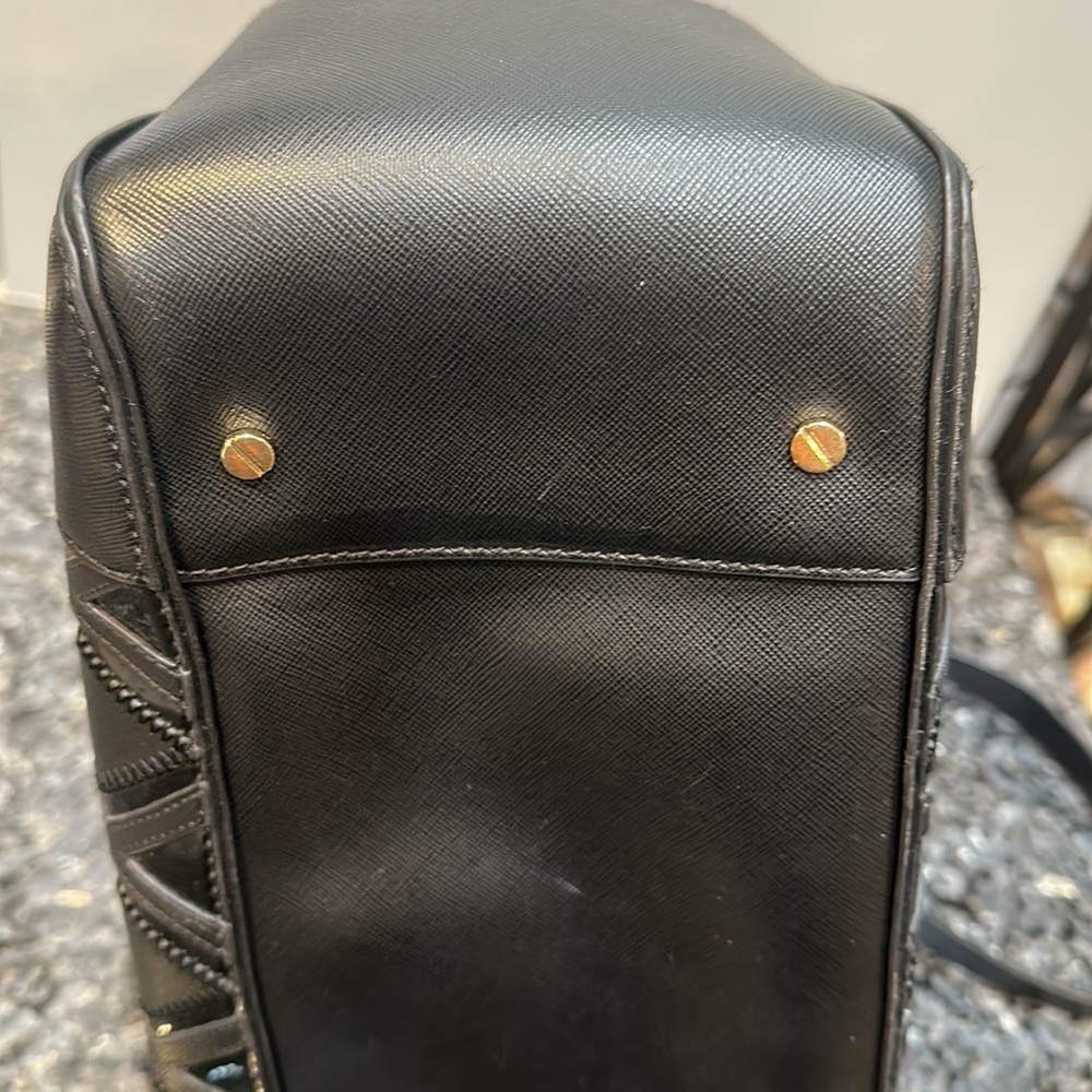 Tory Burch Robinson Patchwork Double-Zip Black To… - image 7